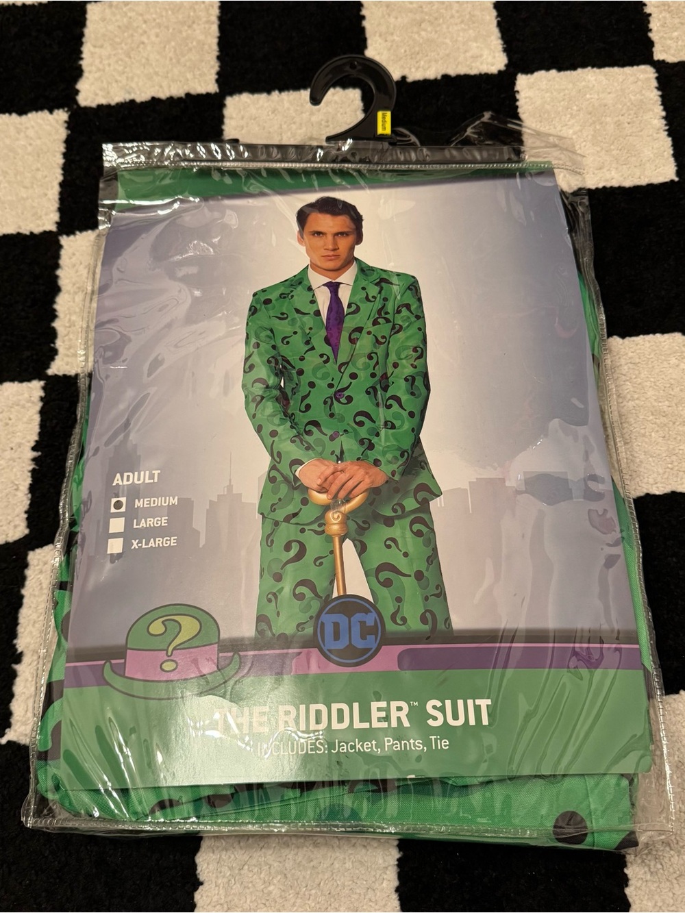 DC Comics Batman The Riddler Suit Halloween Costume Adult Medium Supervillain